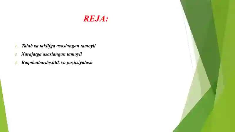 BOZOR SHAROITIDA NARX BELGILASH TAMOYILLARI 2
