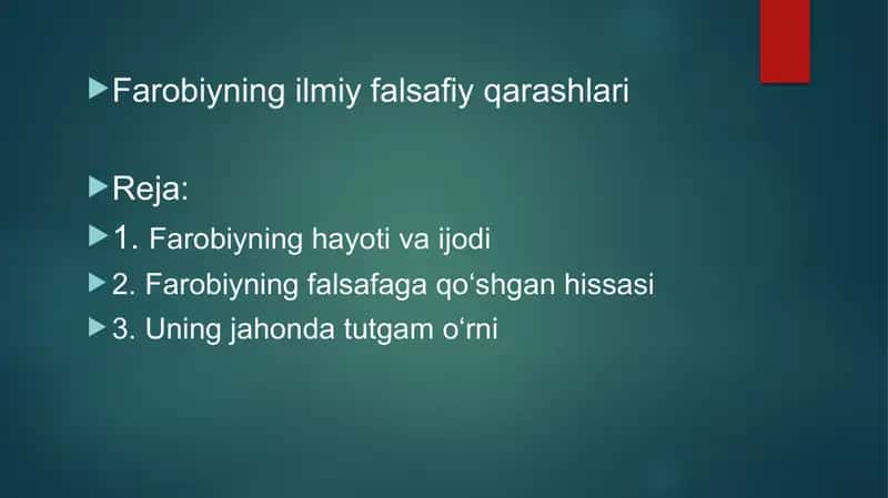 Farobiyning ilmiy falsafiy qarashlari 2