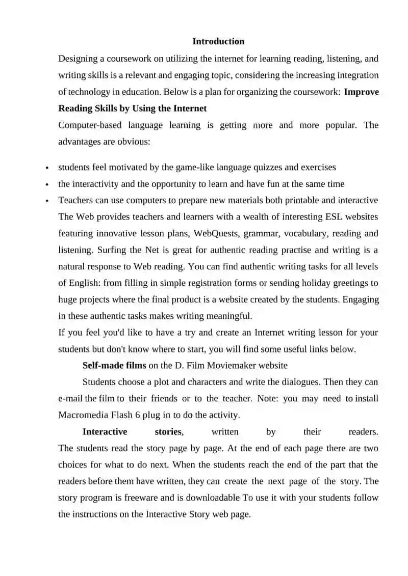 Using the internet in learning reading, listening and writing 2