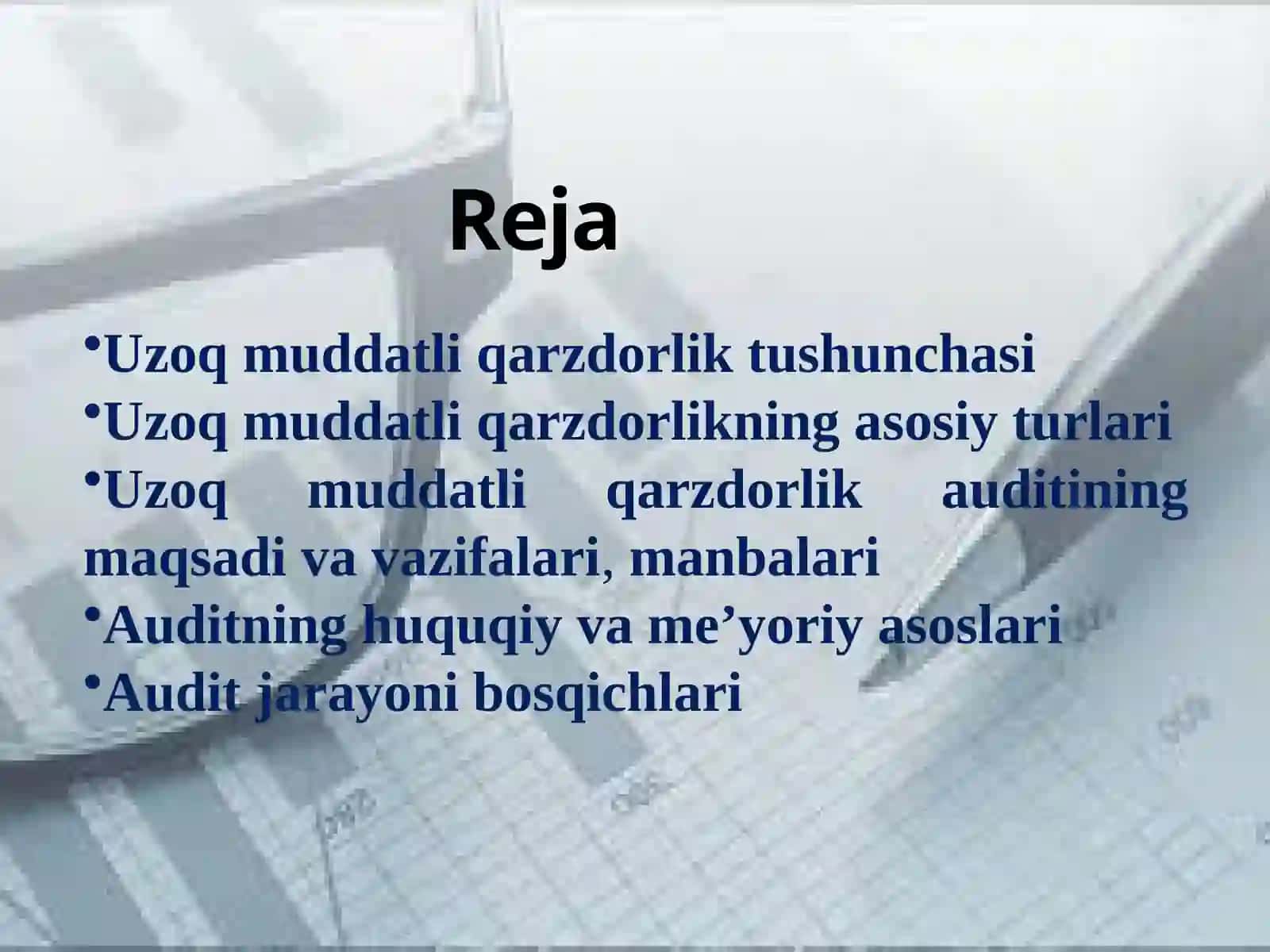 UZOQ MUDDATLI QARZDORLIK AYDITI 2