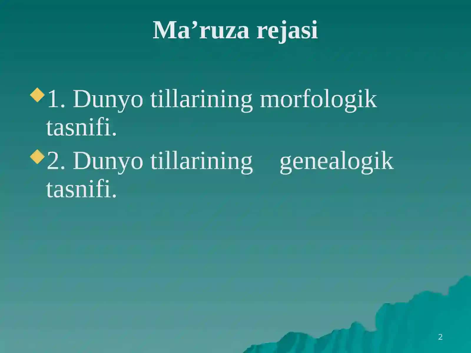 Dunyo tillari tasnifi 2