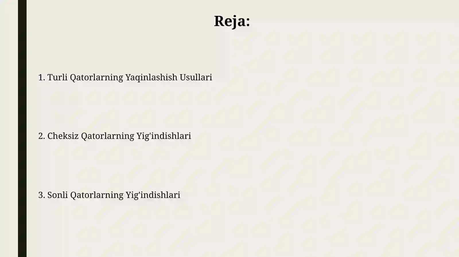Turli Qatorlarning Yaqinlashish Usullari 2