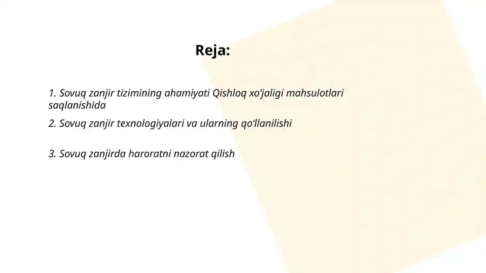 Sovuq zanjir tizimi 2