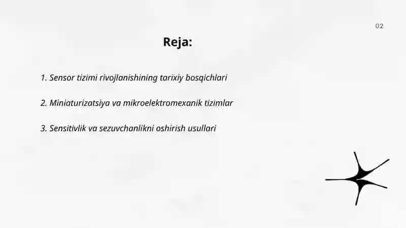 Sensor tizimi rivojlanishining xususiyatlari 2
