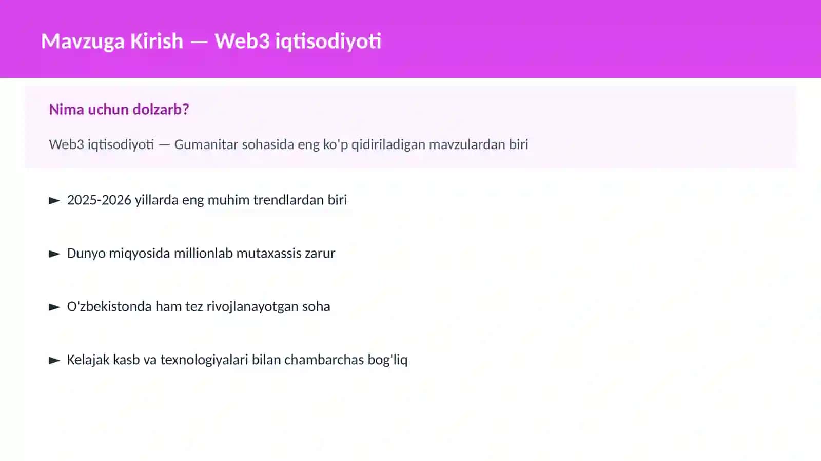 Web3 iqtisodiyoti 2