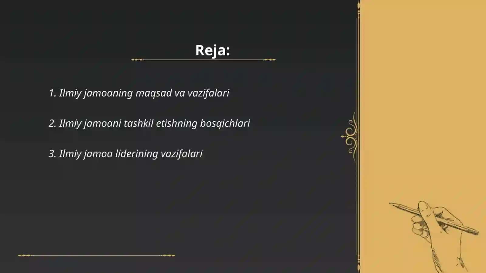 Ilmiy jamoani tashkil etish 2