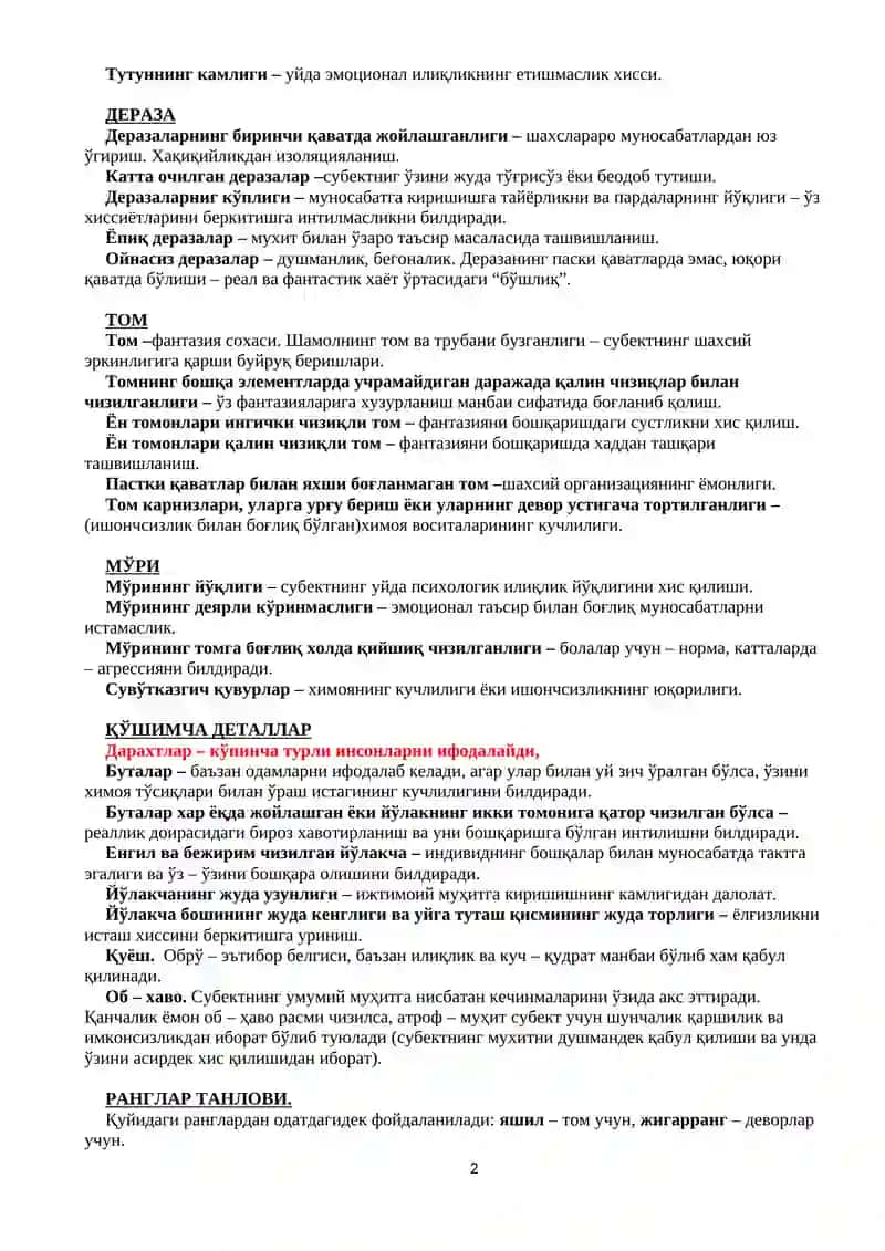 “Уй-дарахт-одам” методикаси 2