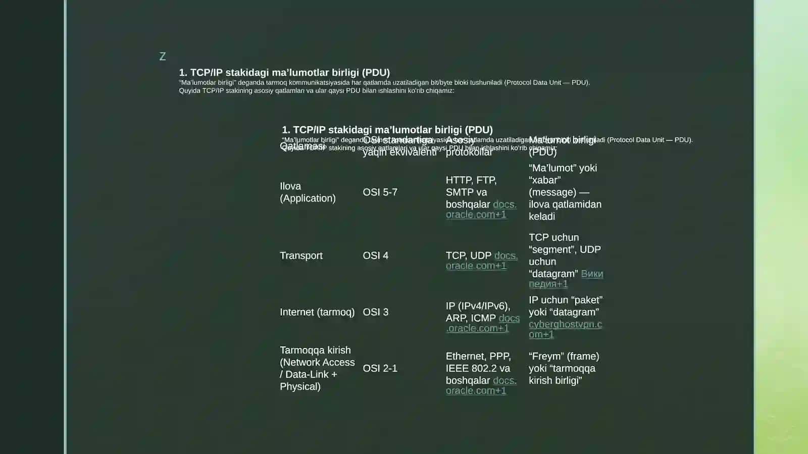 TCP/IP store protokollarining ma’lumotlar birliklar, IP-paket vauning tuzilishi 2