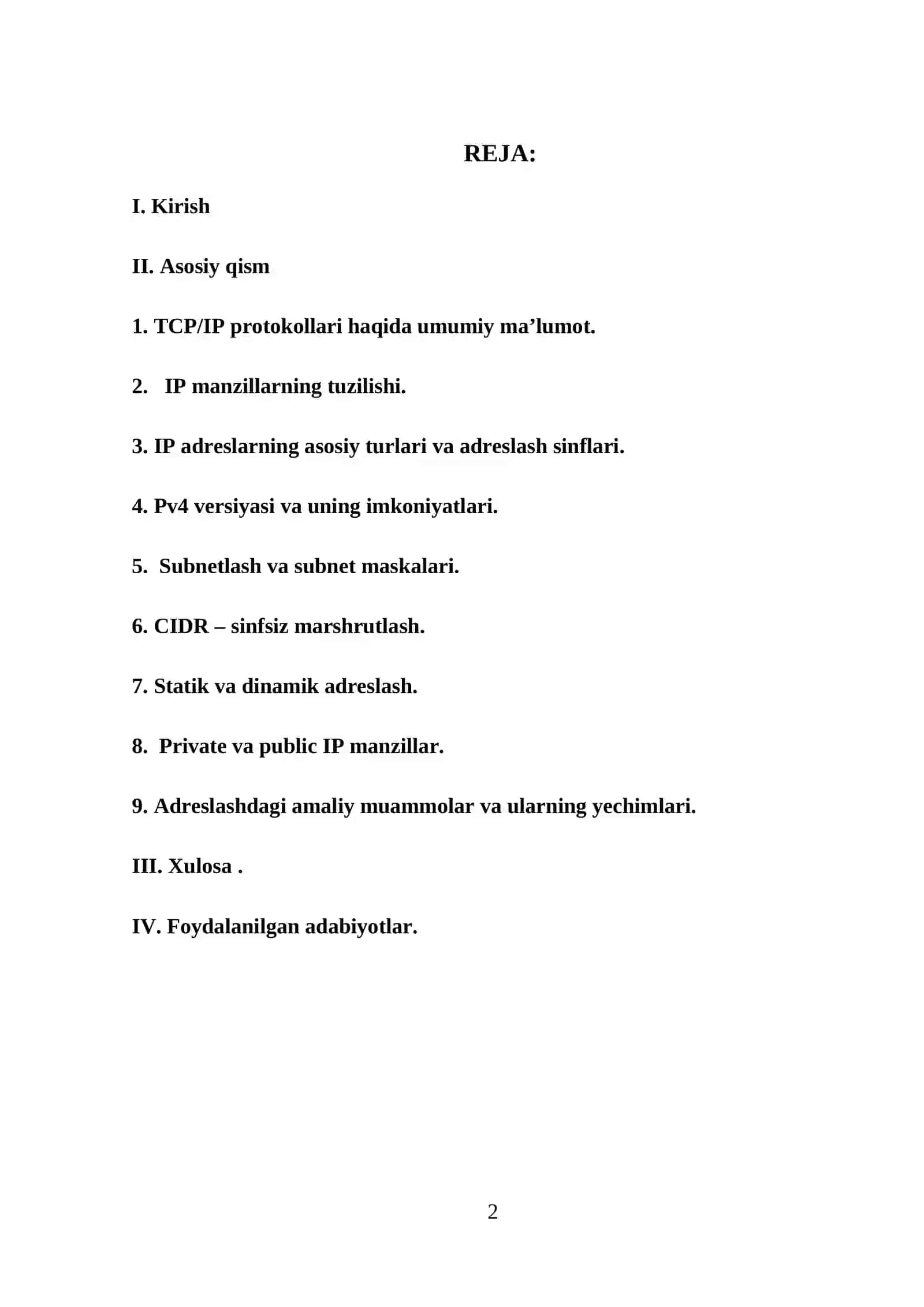 Telekommunikatsiya asoslari va xizmatlari 2