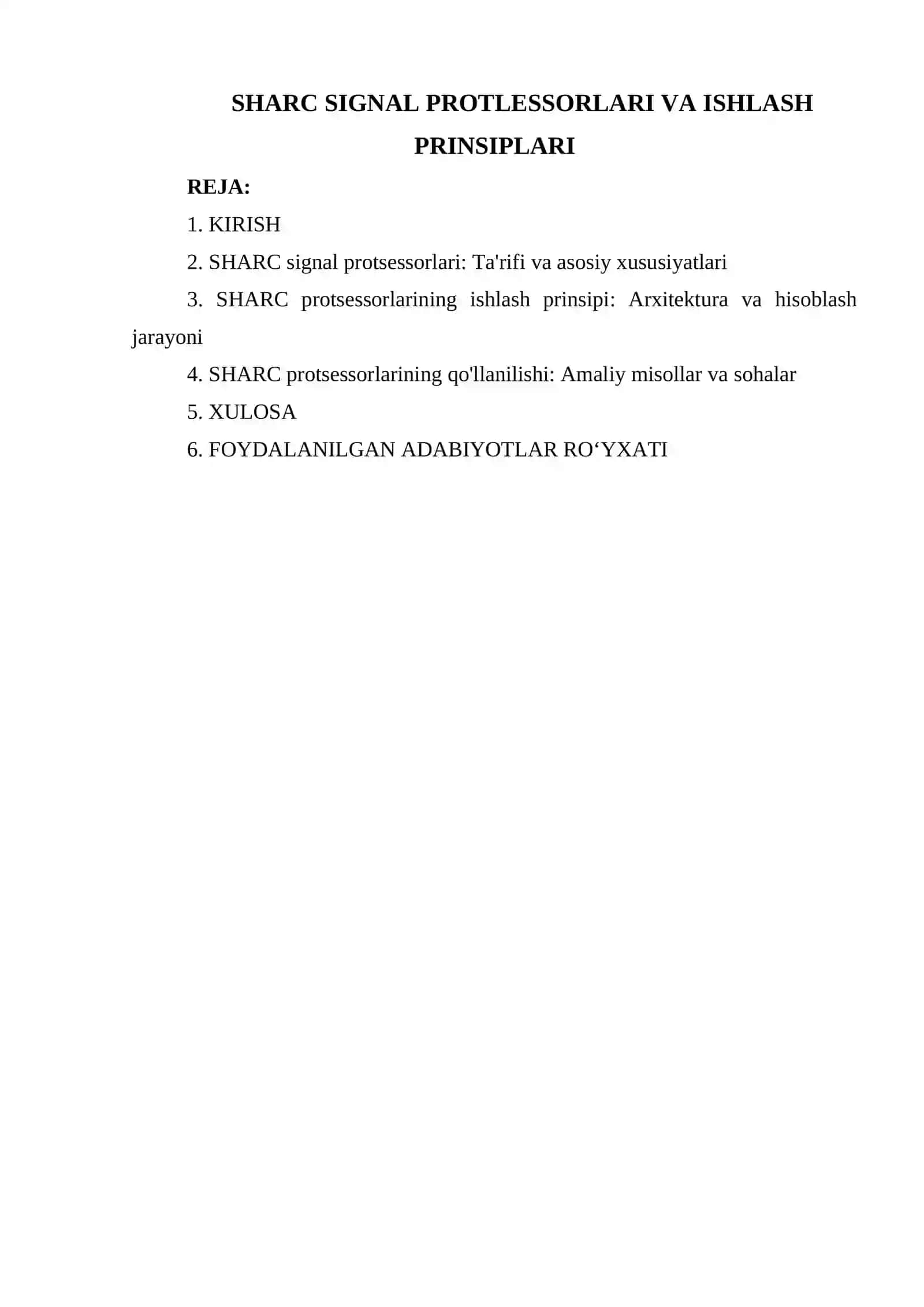 SHARC SIGNAL PROTLESSORLARI VA ISHLASH PRINSIPLARI 2