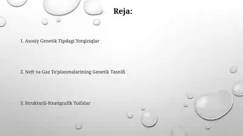 Neft gaz uyumlarining tasnifi asosiy genetik turlari 2