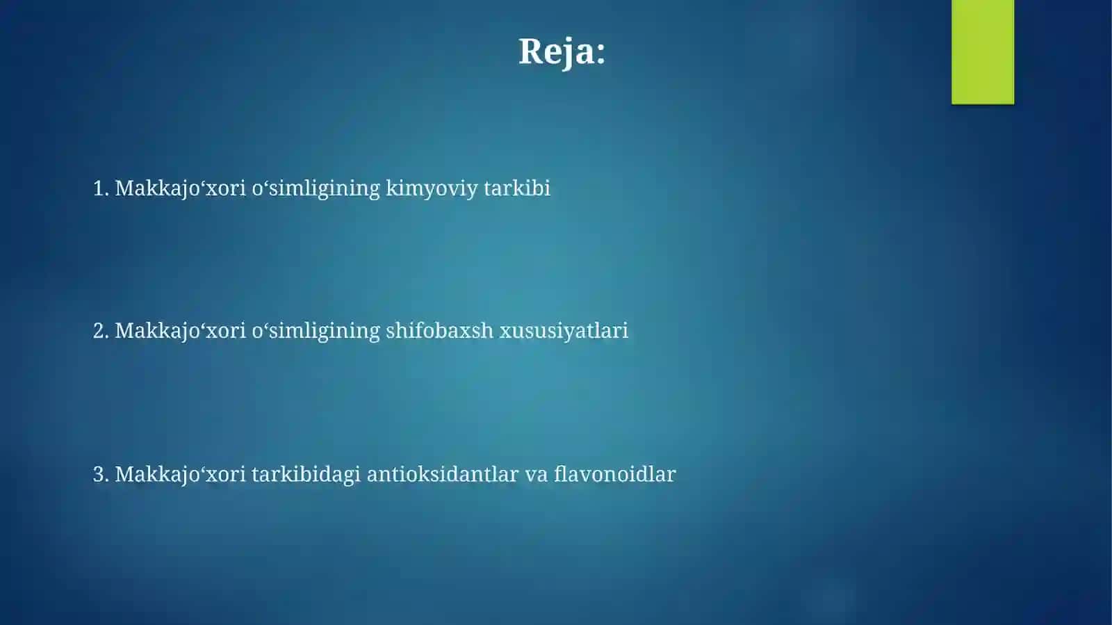Makkajo'xori kimyoviy tarkibi 2