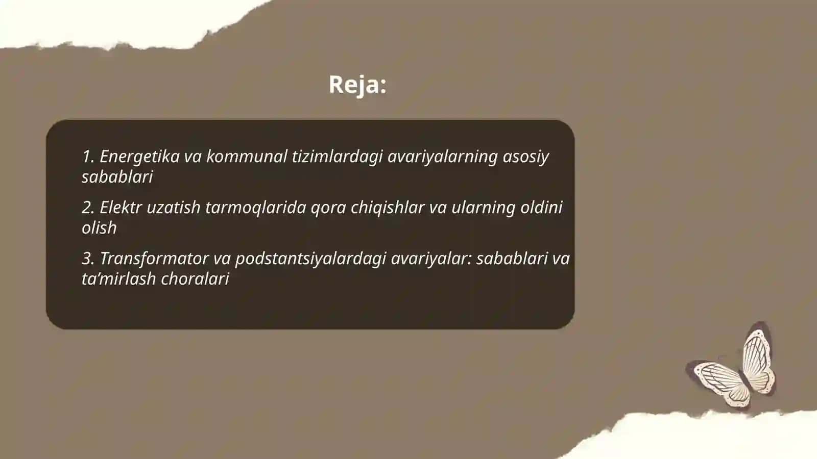 Energetika va kommunal tizimlardagi avariyalar 2