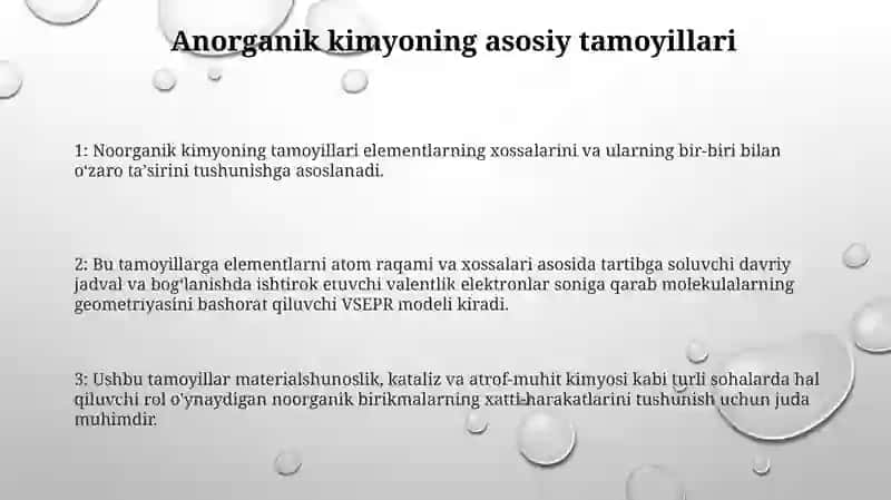 Anorganik Kimyo Fanining Asosiy Qonunlari 2