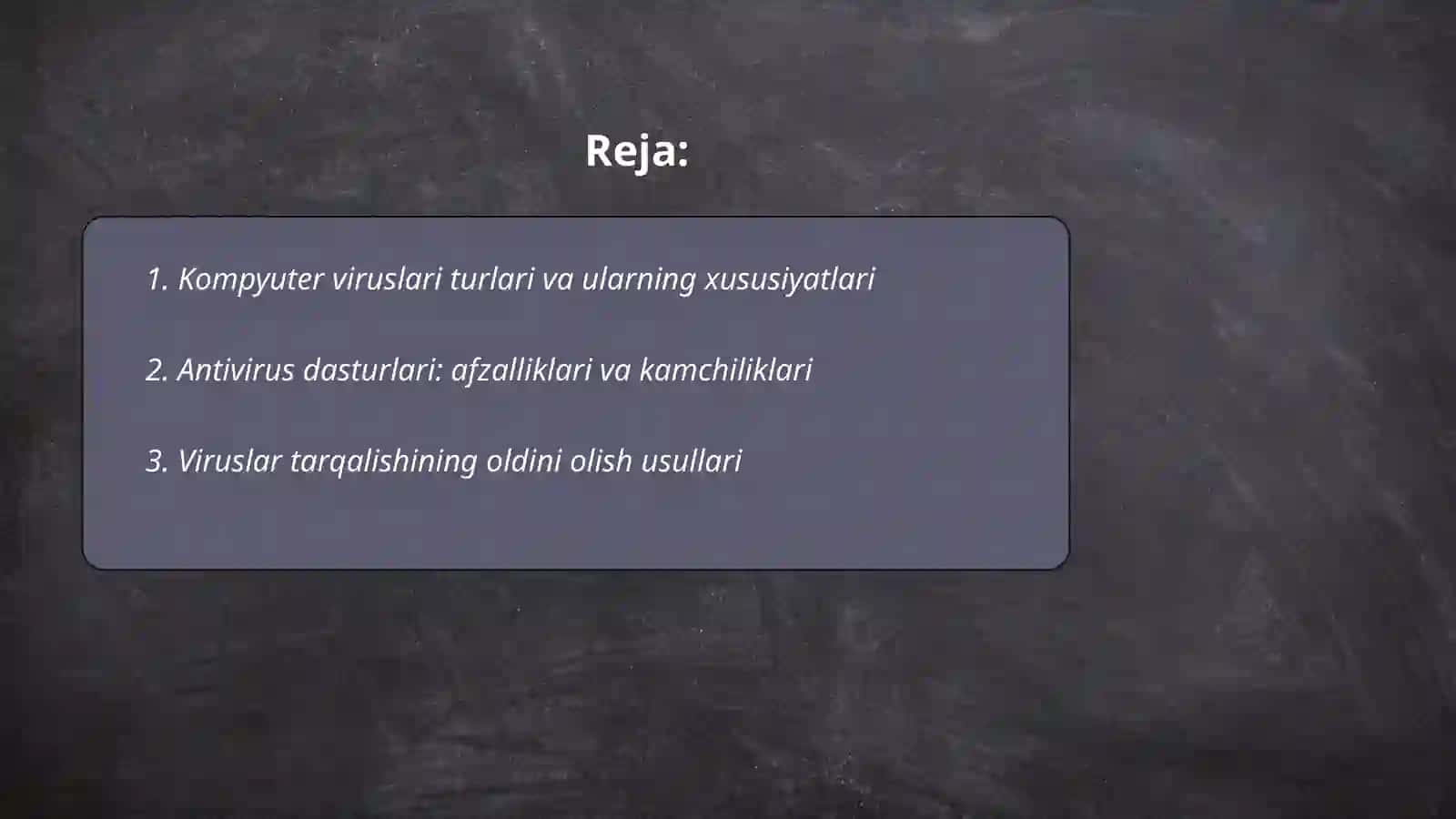 Kompyuterni viruslardan himoyalash. Antivirus dasturlaridan foydalanish 2