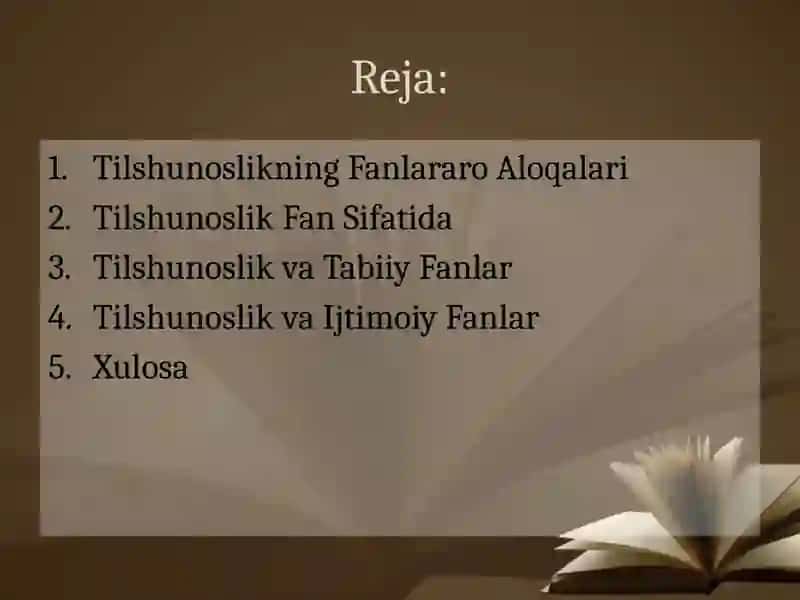 Tilshunoslikning Fanlararo Aloqalari 2