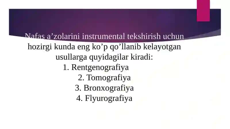 Ko’krak qafasinining instrumental tekshiruv metodlari 2