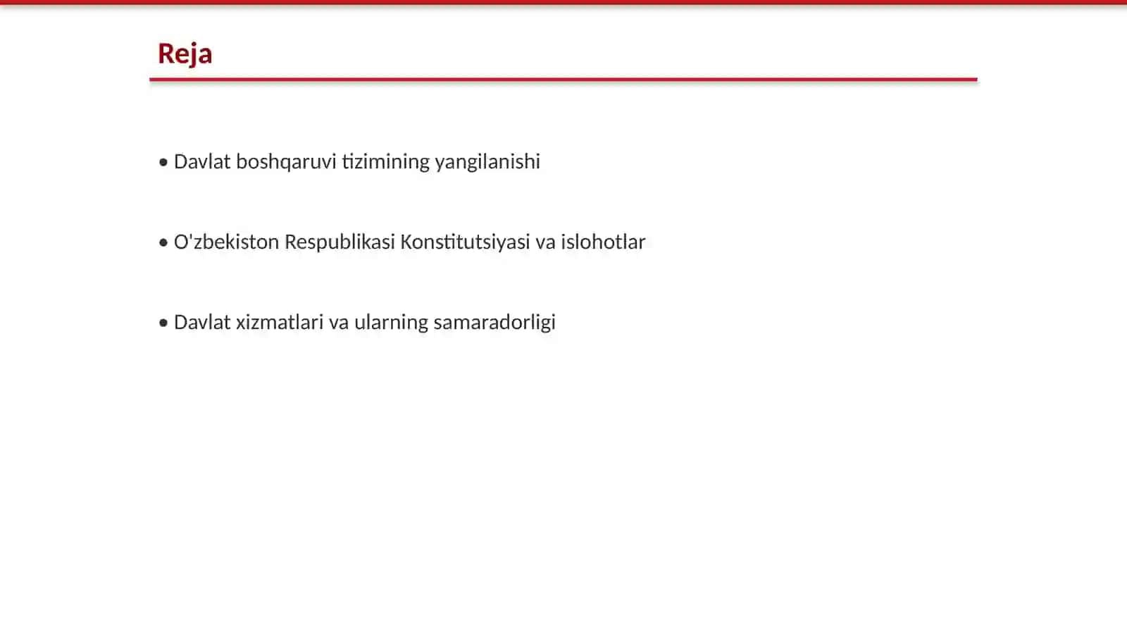 Davlat boshqaruvi tizimining yangilanishi 2
