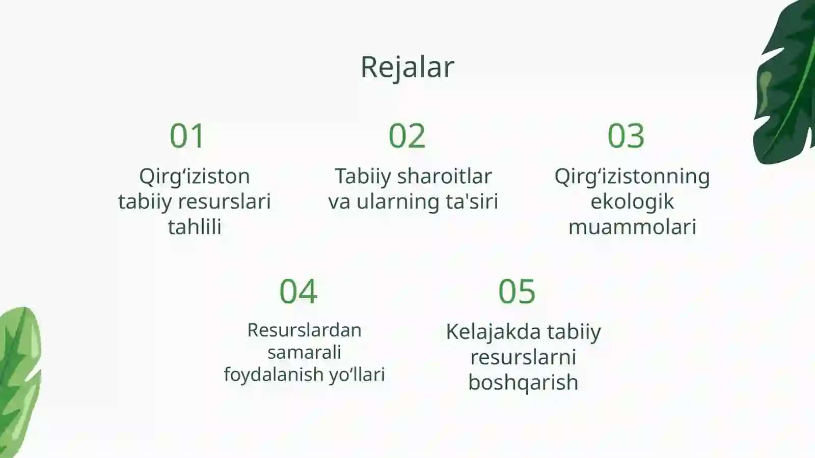 Qirgʻiziston tabiiy resurslar va tabiiy sharoitilari 2