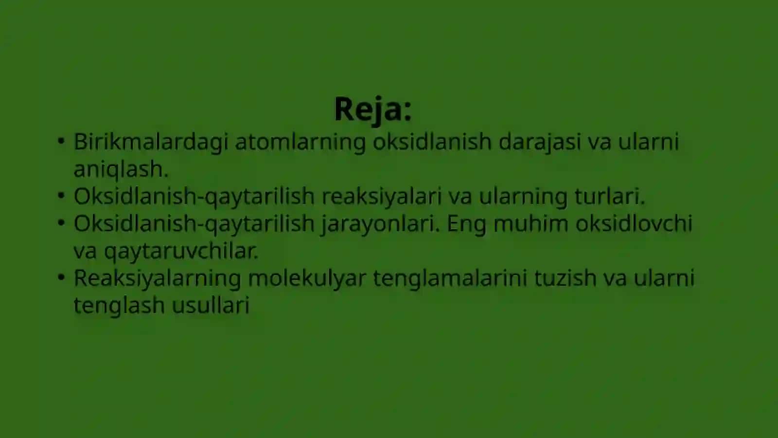 Oksidlanish-qaytarilish reaksiyalari 2