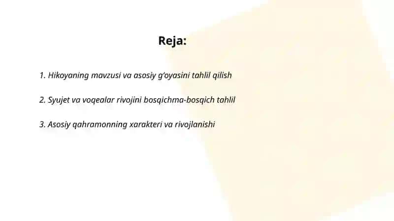 Abdulla Qodiriy hikoyalaridan biri tahlili 2