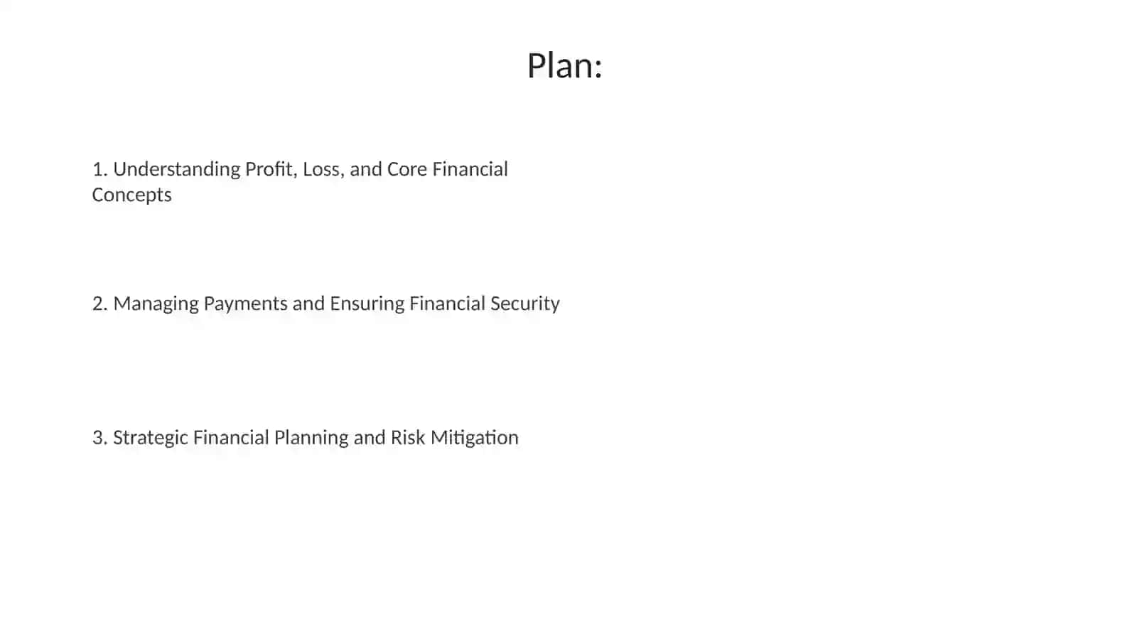 Proftloss and payment 2