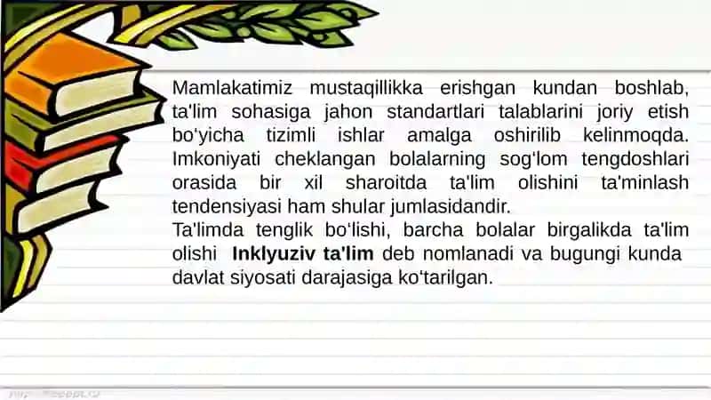 Inklyuziv ta’lim mazmuni vamohiyati 2