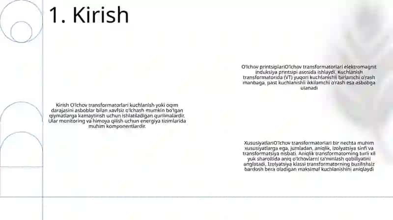 OʻLchash OʻZgartkichlari Va Ularni Xarakteristikalari 2