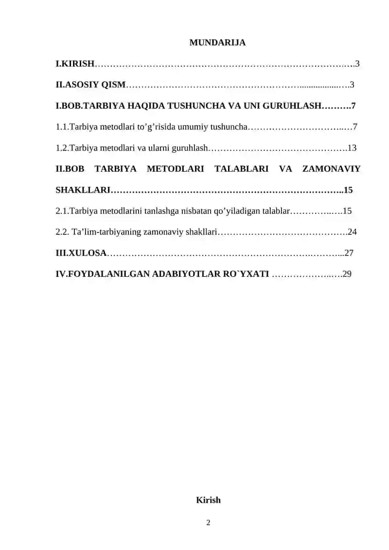 TARBIYA USULLARI HAQIDA TUSHUNCHA 2