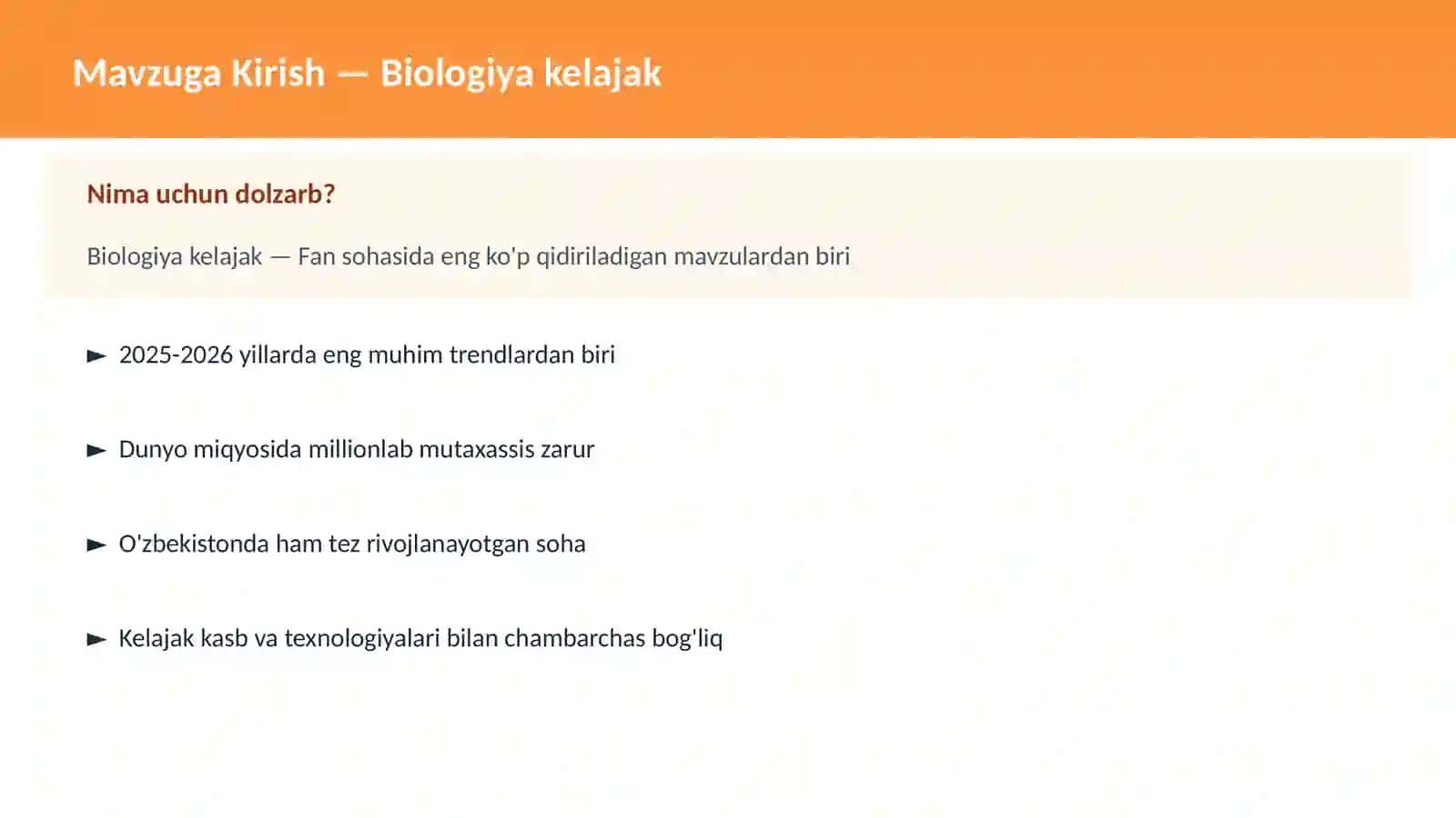 Biologiya kelajak 2