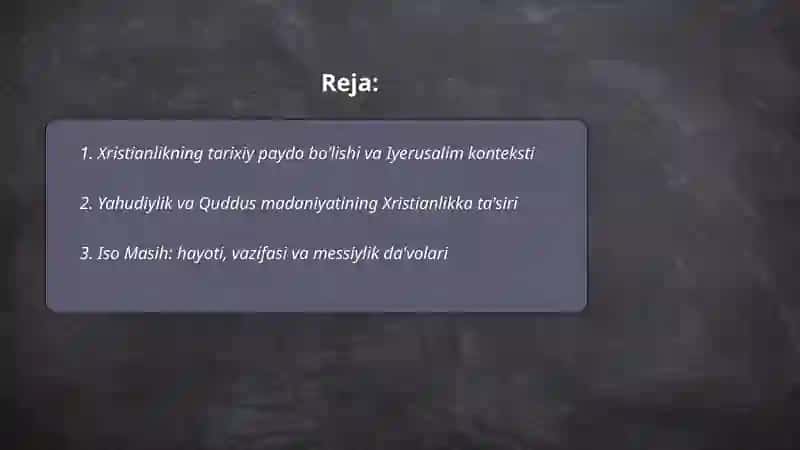 Xristianlikning paydo bo‘lishi 2