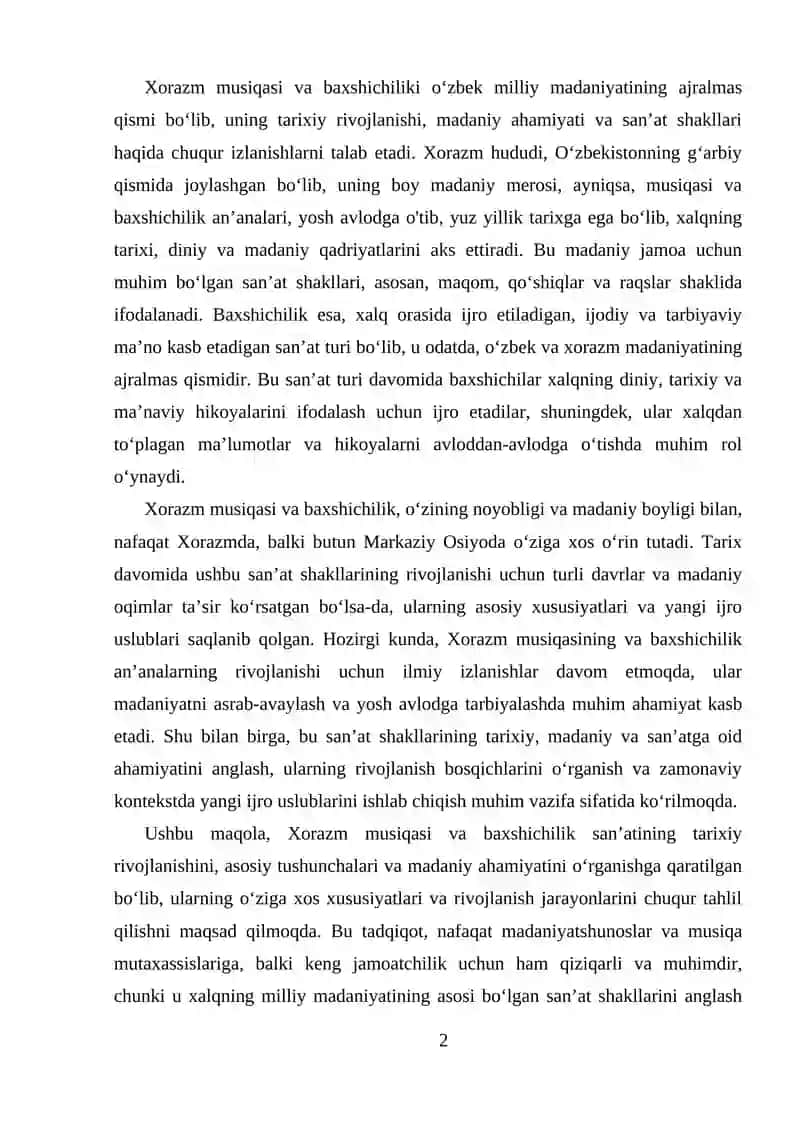 XORAZM MUSIQASI VA BAXSHICHILIKI 2