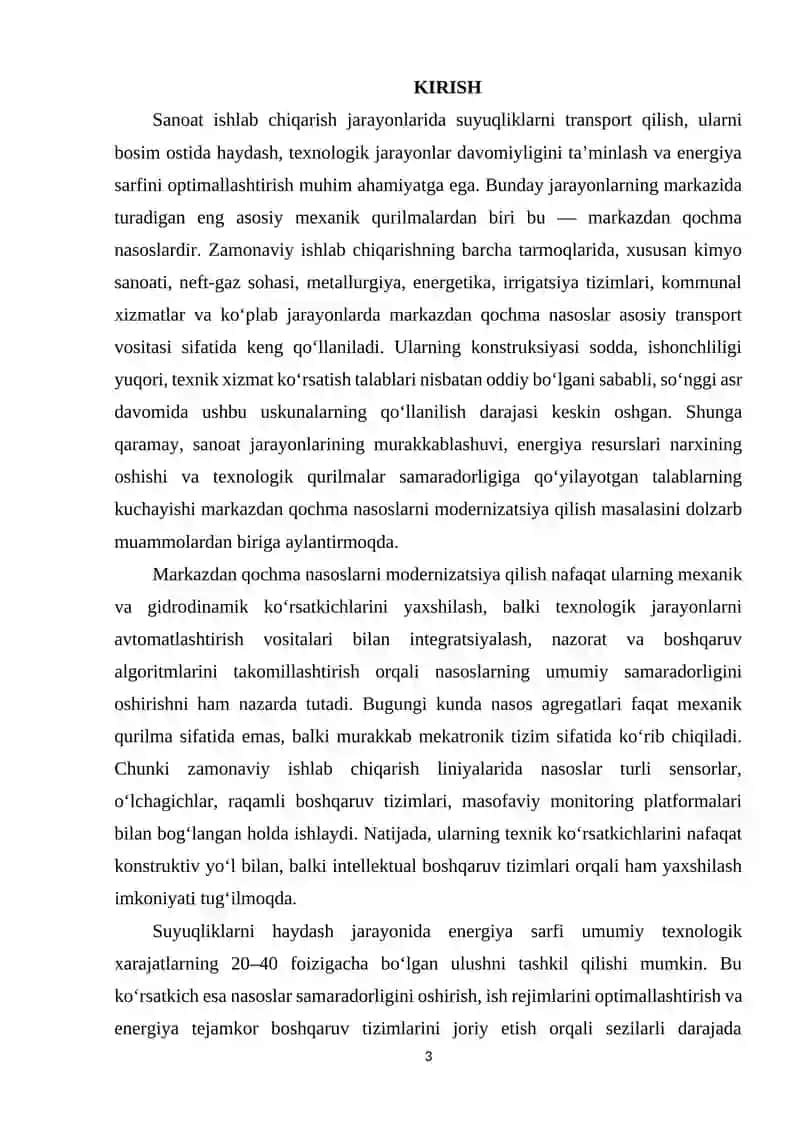 MARKAZDAN QOCHMA NASOSLARNI MODERNIZATSIYA VA AVTOMATLASHTRISH 2