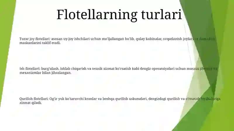 Flotel Mehmonxona Turlari 2