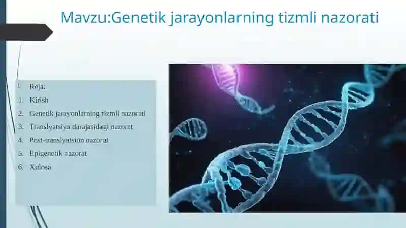 Genetik jarayonlarning tizimli nazorati 2