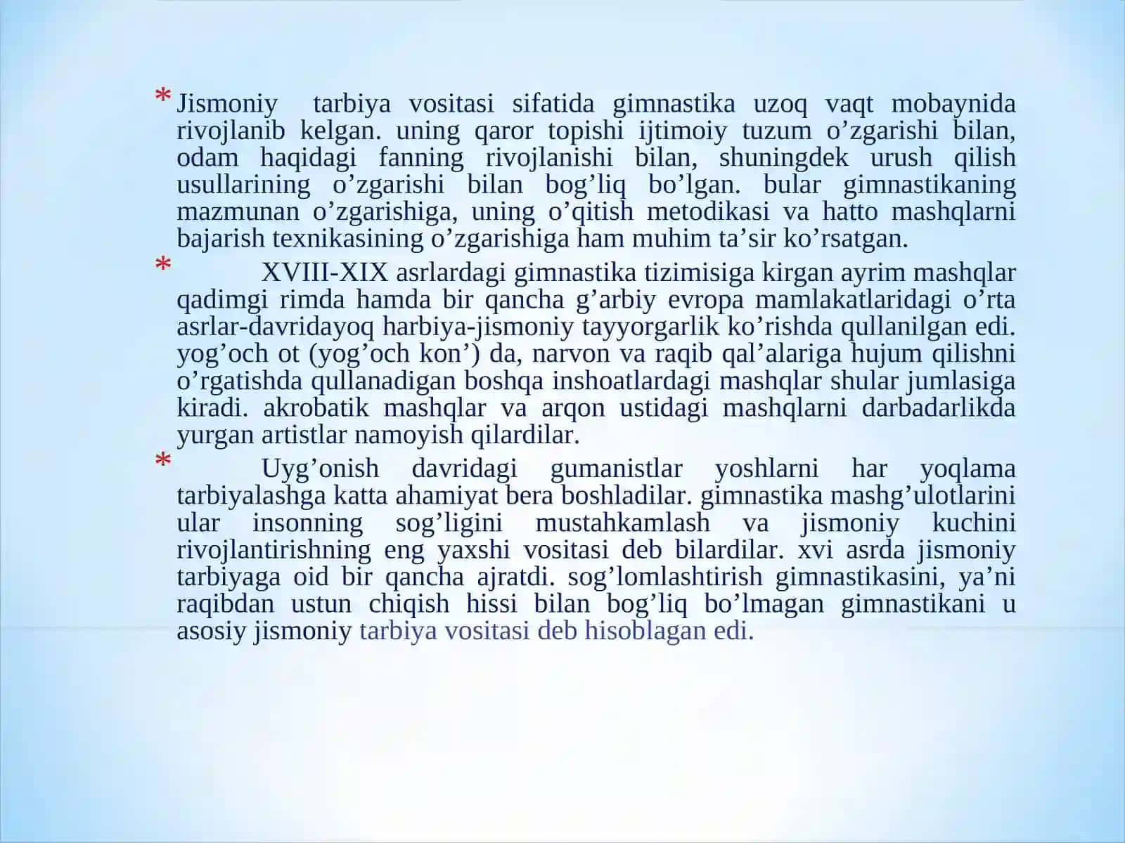 Gimnastikaning Vujudga Kelishi Tarixi 2