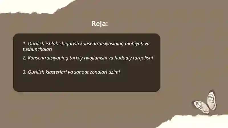 Qurilish ishlab chiqarish konsentratsiyasi 2