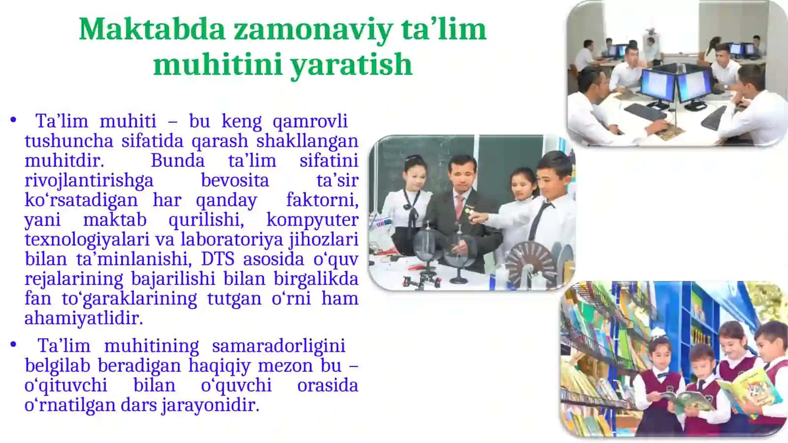 Ta'lim muhitini yaratish 2