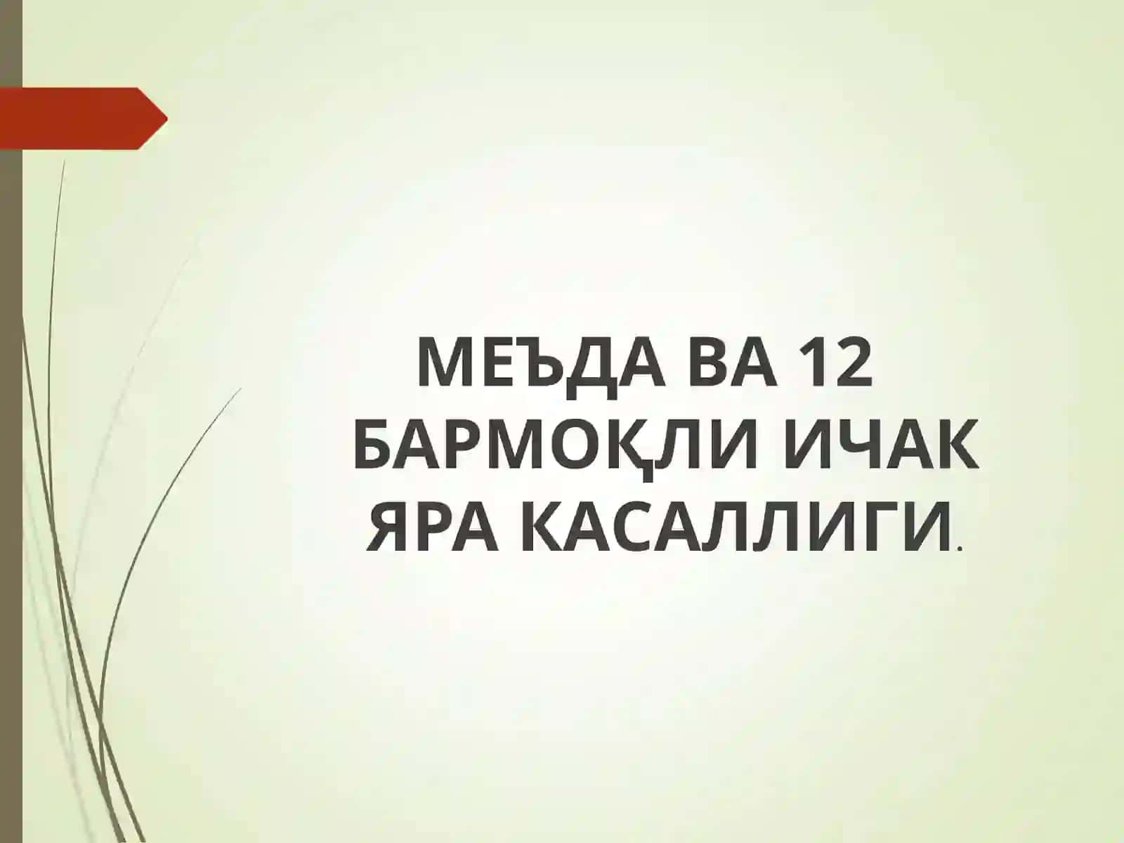 МЕЪДА ВА 12 БАРМОҚЛИ ИЧАК ЯРА КАСАЛЛИГИ 2