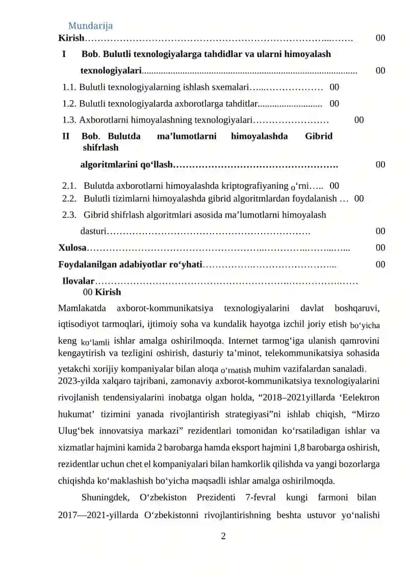 Gibrid shifrlash algoritmlari asosida bulutda ma’lumotlarni himoyalash dasturini ishlab chiqish 2