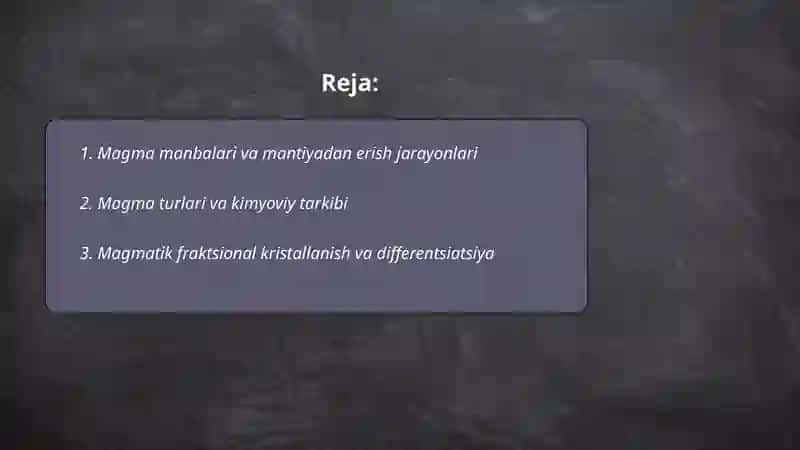 Magmatizm va Metomorfizm 2