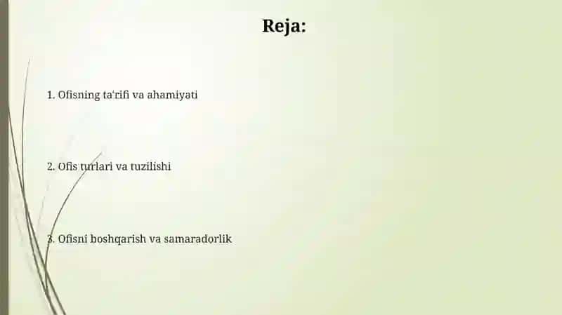Ofis boshqarish kursi 2