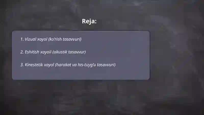Xayol turlari 2