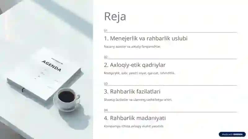 Zamonaviy boshqaruvda rahbarlik‑menejer etikasi 2