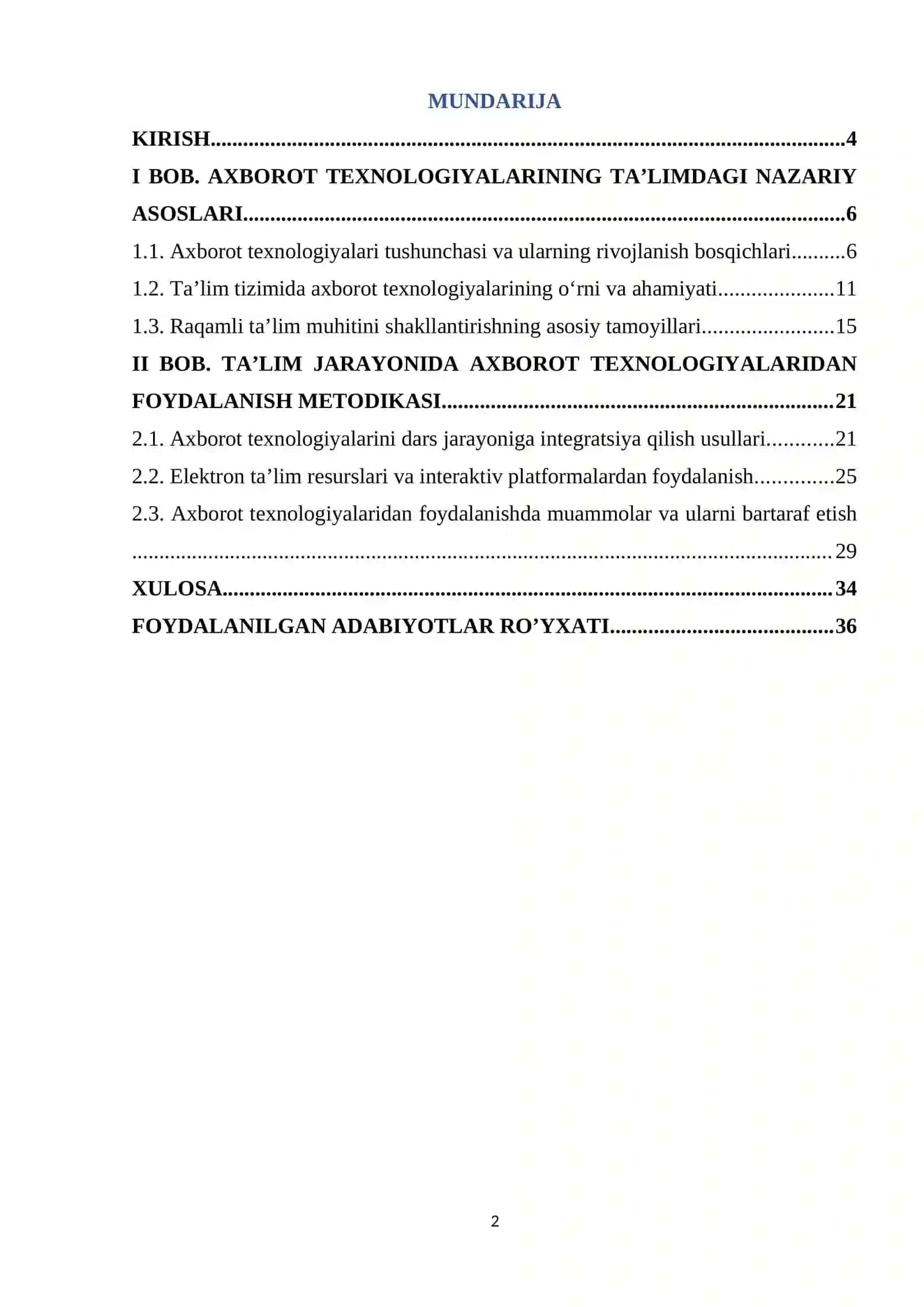 Axborot texnologiyalarining ta’limdagi ahamiyati 2