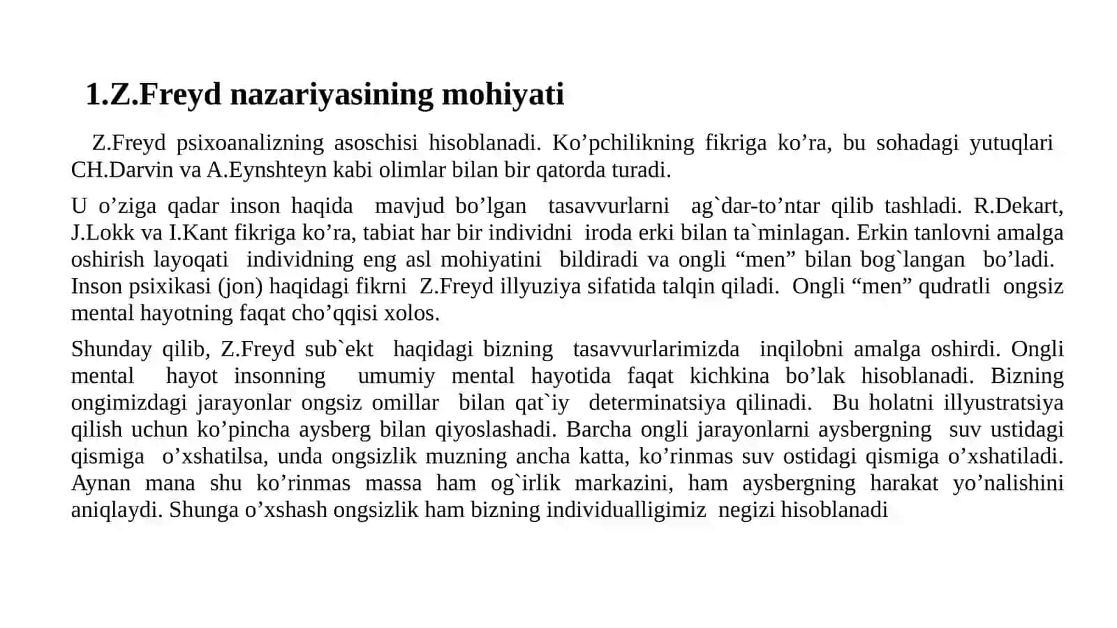 Shaxs nazariyalarini psixodinamik yo‘nalishi 2