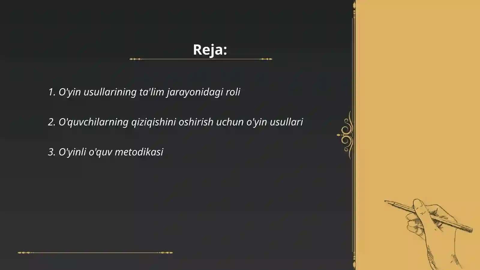 Oqitishda oyin usullarini qollash masalalarini organish 2