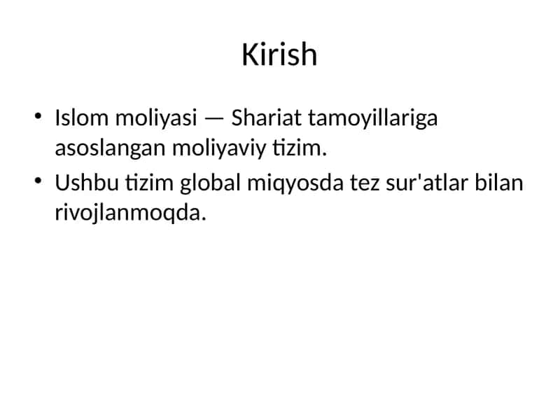 Islom moliyasining rivojlanish taraqqiyoti 2