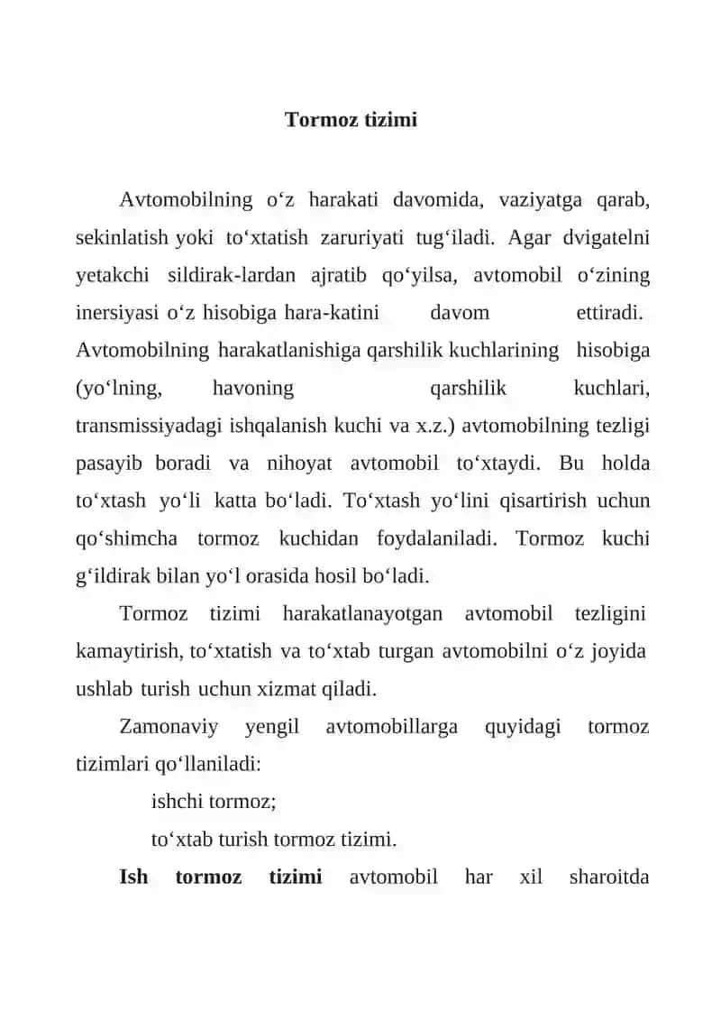 ZAMONAVIY AVTOMOBILLARNING TORMOZ BOSHQARMASI 2