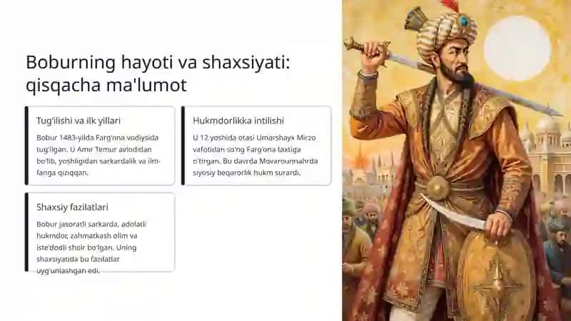 Zahiriddin Muhammad Bobur: Buyuk sarkarda va shoir 2
